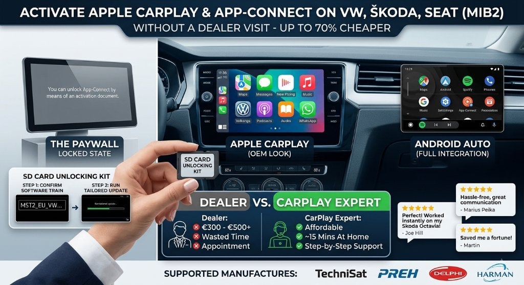Activation Numérique Android Auto & Apple CarPlay MIB2, Ophalen