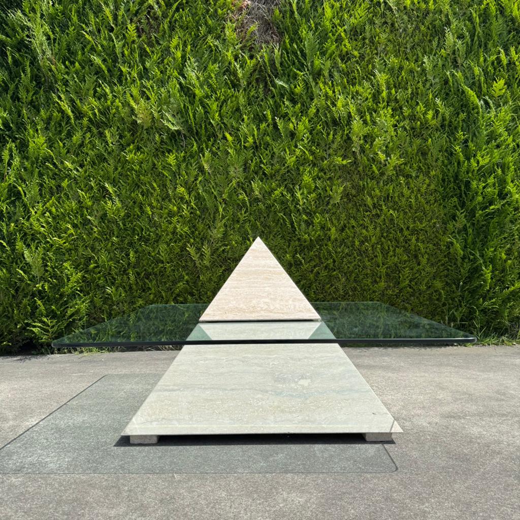 Travertin pyramide salontafel, Ophalen