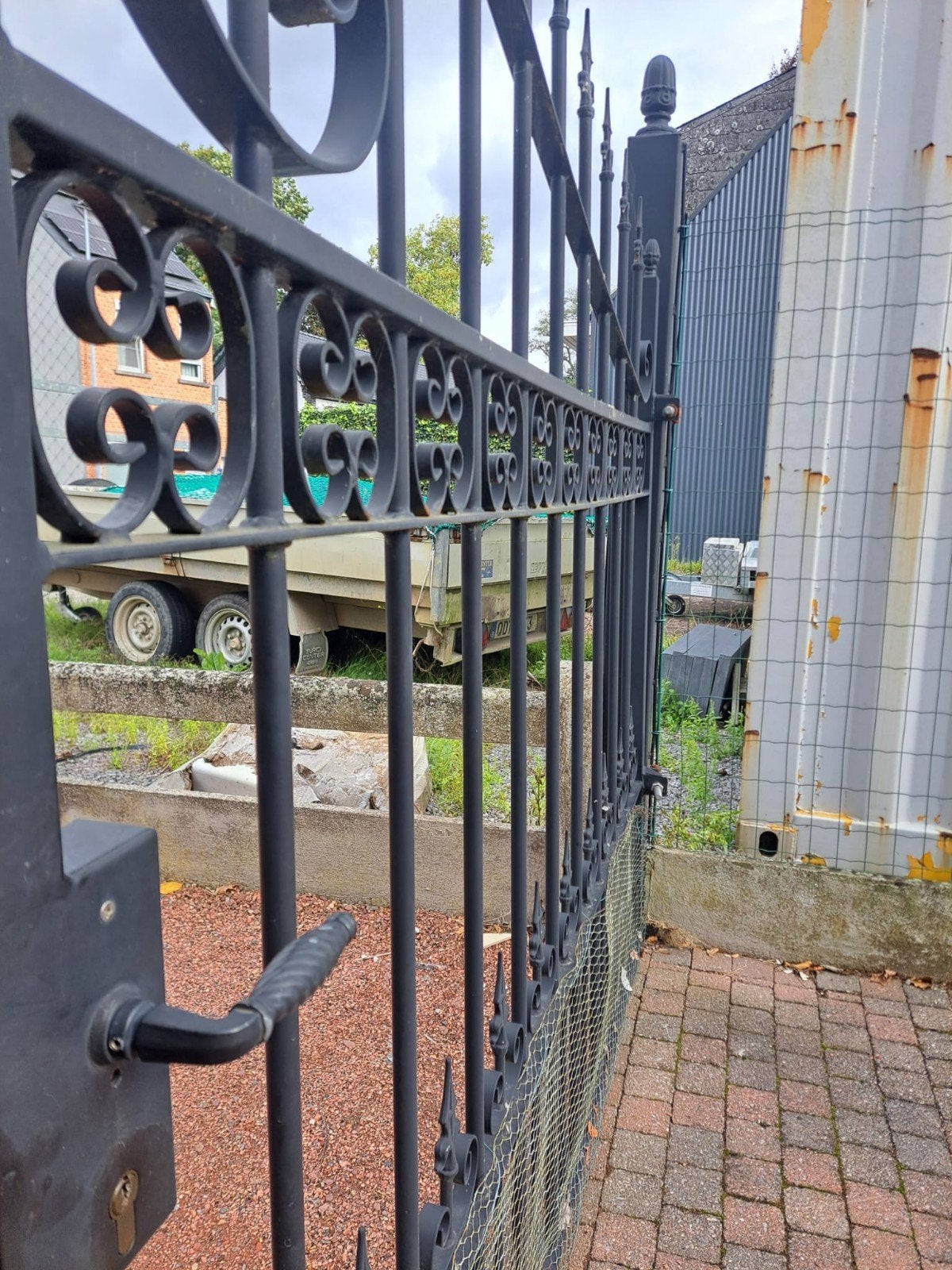 smeedijzeren poort, Tuin en Terras, Ophalen, Gebruikt, IJzer, Met poort