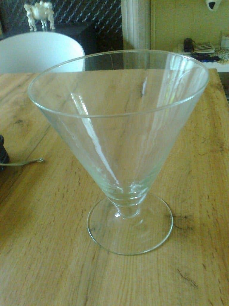 Vaas in glas, Ophalen, 21 cm, Transparant, Nieuw