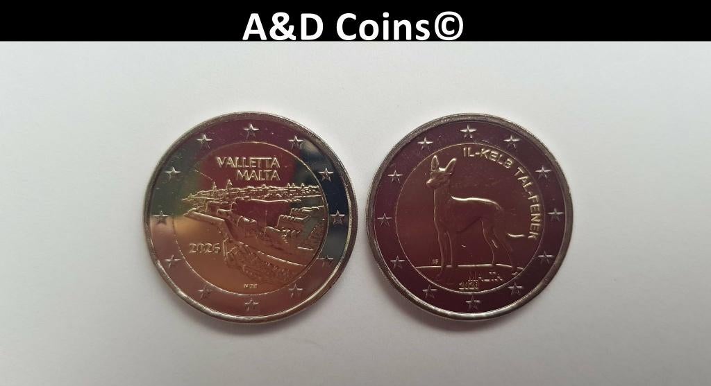 Malta 2 x 2 Euro 2026, Verzenden, Malta, Overige waardes, Setje