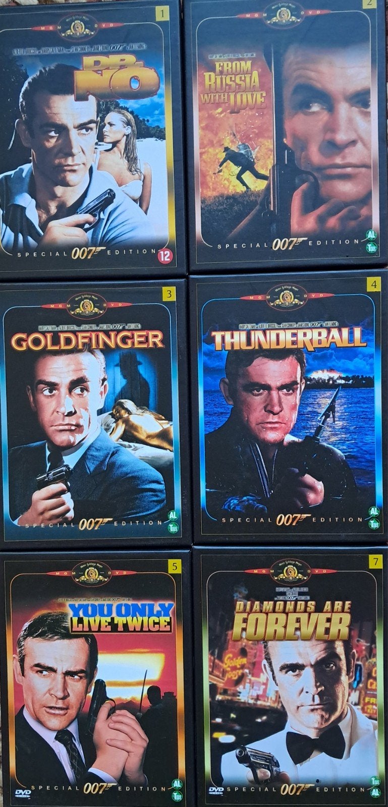 6 x Bond = Connery, Ophalen of Verzenden