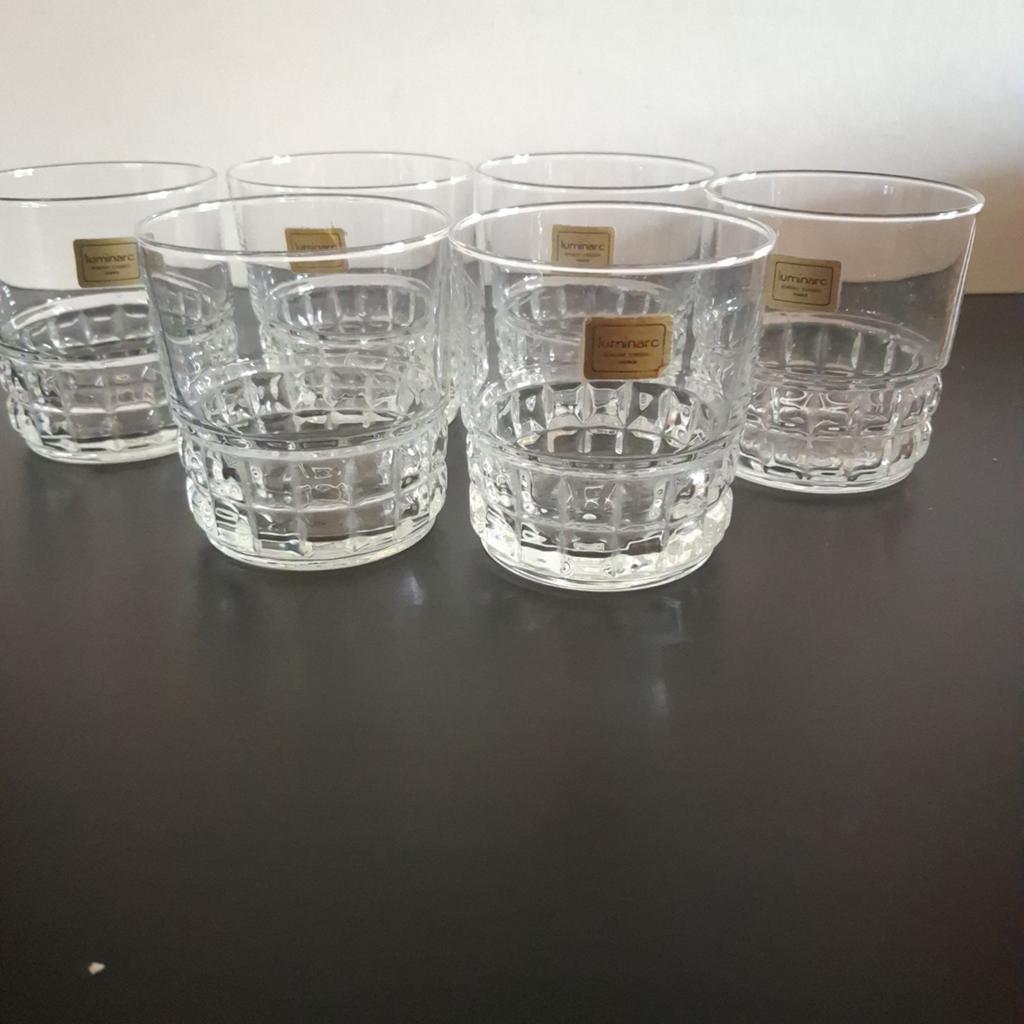 Set van 6 Vintage Luminarc Whiskeyglazen, Verzamelen, Glas en Drinkglazen, Ophalen of Verzenden, Zo goed als nieuw, Overige typen