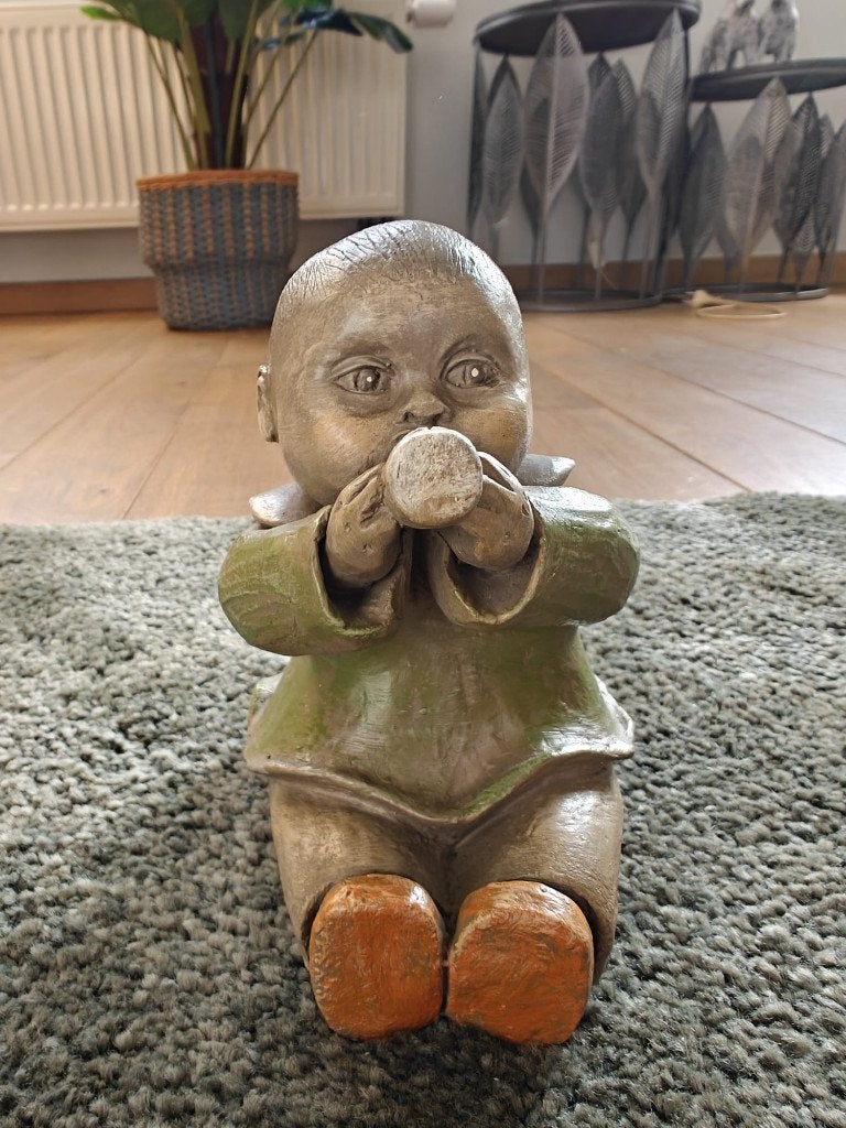 Vintage Perkeo kinderbeeldje nr. 203 - M. Bemelmans, Antiek en Kunst, Ophalen, Overige onderwerpen, Minder dan 20 cm, Steen of Keramiek