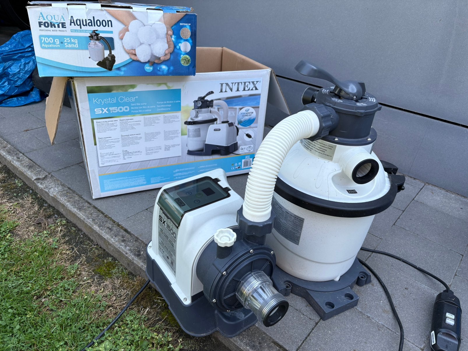 Intex sx1500 met 700g aqualoon filters + toebehoren, Ophalen, Zo goed als nieuw, Zwembadpomp