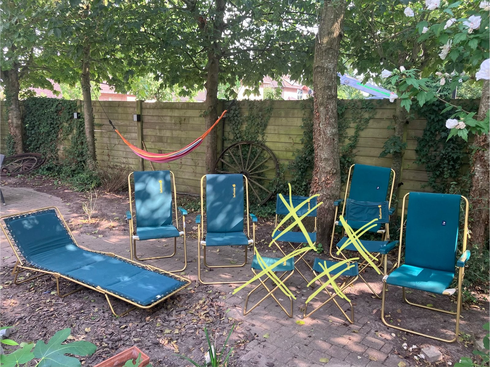 Vintage plooistoelen Lafuma, Tuin en Terras, Ophalen, Gebruikt