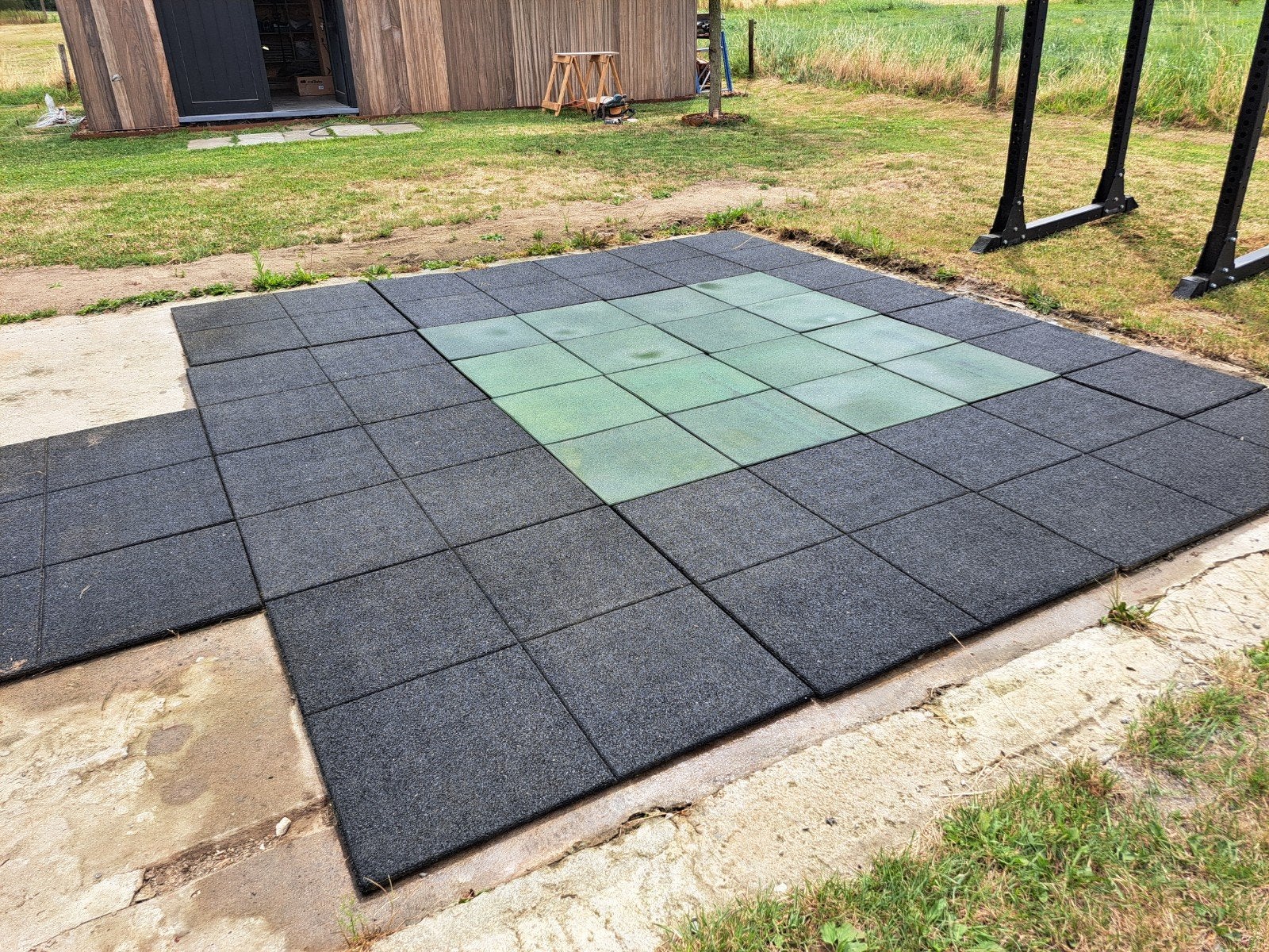 Rubberen tegels (outdoor), Tuin en Terras, Ophalen, Kunststof, Overige typen, Zo goed als nieuw