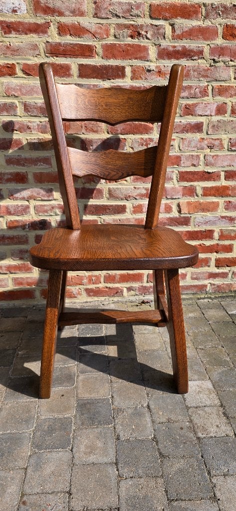 Houten eetkamerstoelen (6x), Huis en Inrichting, Ophalen, Gebruikt, Bruin, Vijf, Zes of meer stoelen