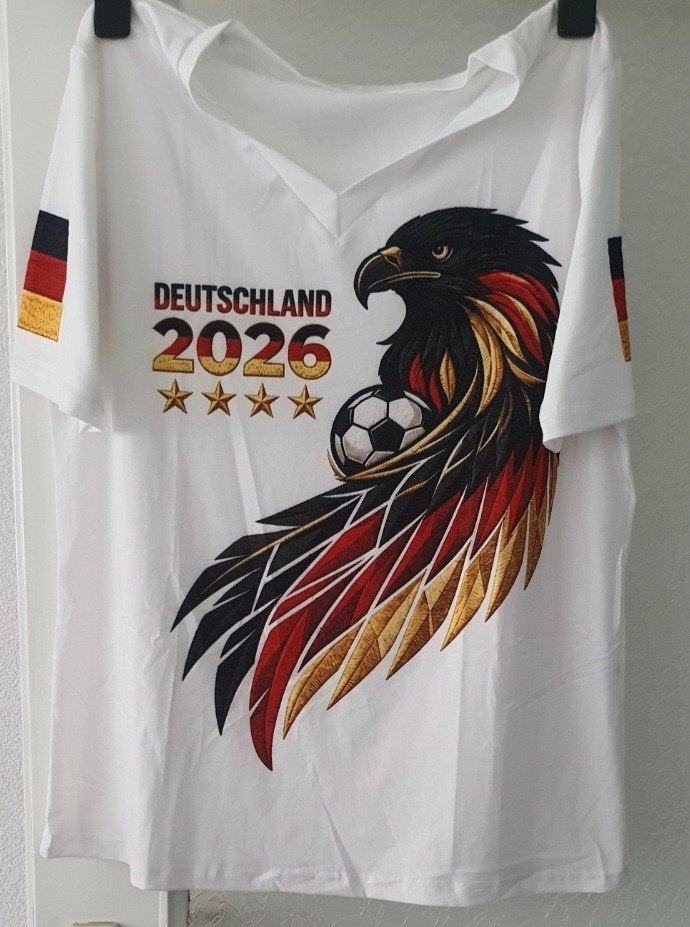 Een opvallend unisex wit Duitsland supportershirt, Kleding | Heren, Verzenden, Nieuw, Maat 48/50 (M), Wit