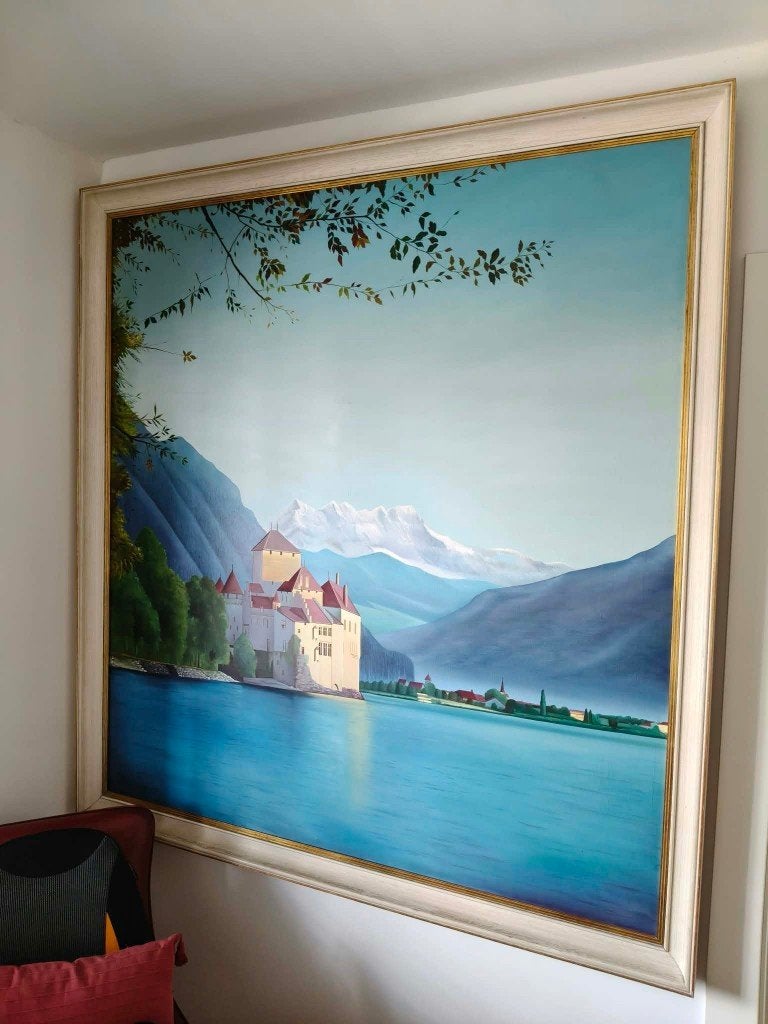 Schilderij, Ophalen, Doek, Landschap, Olieverf