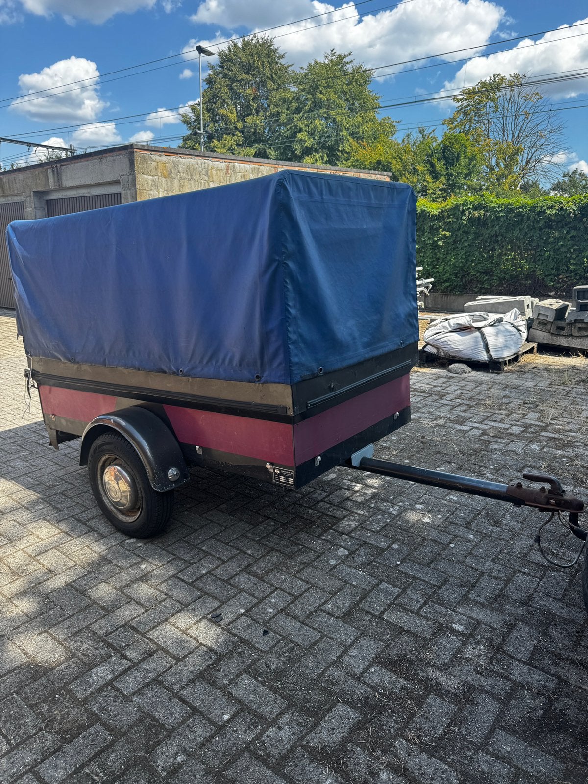 Aanhangwagen met huif, Auto diversen, Aanhangers en Bagagewagens, Ophalen, Zo goed als nieuw