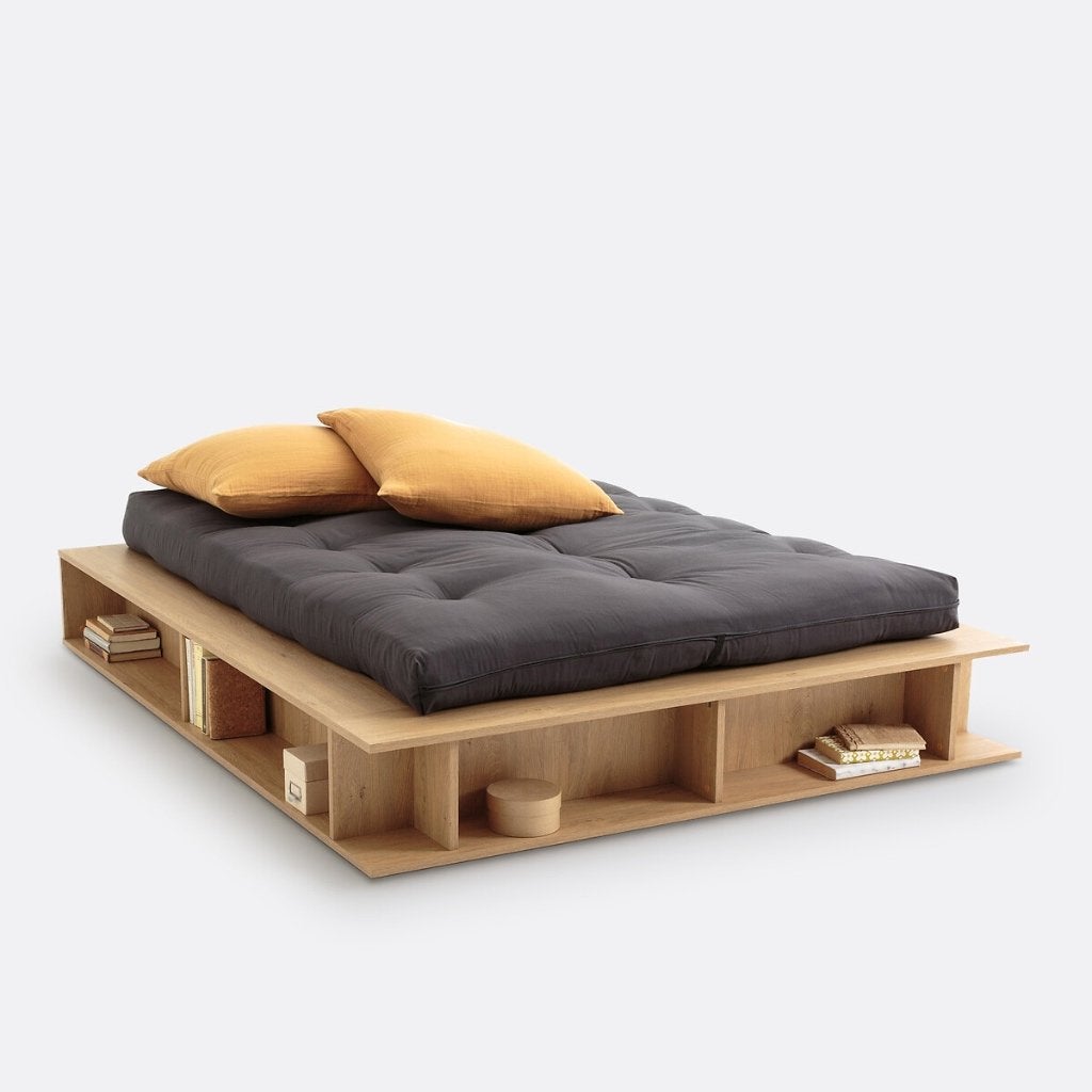 Nooit gebruikt Bed met opbergruimte in originele verpakking, Huis en Inrichting, Ophalen, Nieuw, Twijfelaar, Hout