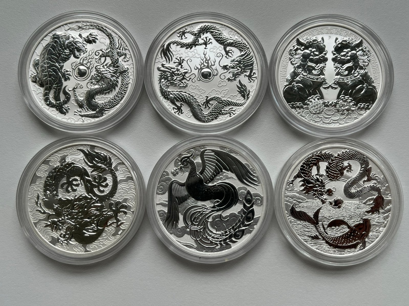 Set zilveren munten Chinese myths and Legends 2018-2023, Ophalen of Verzenden, Zilver