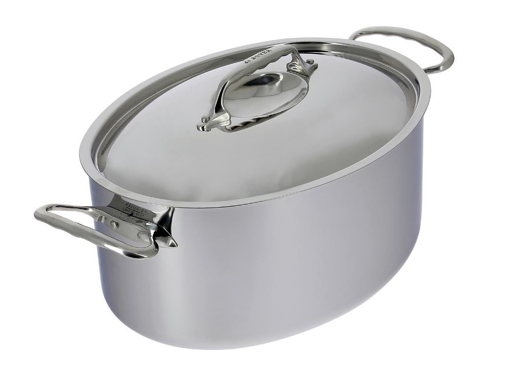 Nieuw | Ovale Kookpan 30cm +deksel | De Buyer reeks Affinity, Neuf, Inox, Enlèvement ou Envoi, Plaque céramique