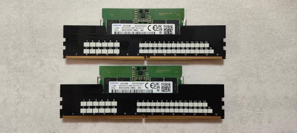 Samsung DDR5 5600mhz 2x 8gb, Computers en Software, RAM geheugen, Ophalen of Verzenden, Zo goed als nieuw, DDR5, 5600mhz