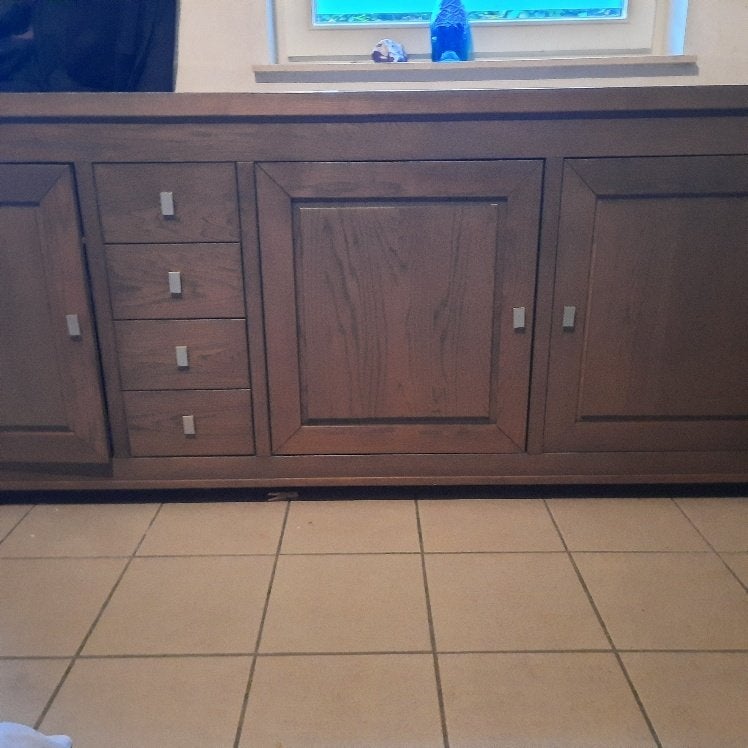 Commode - Mobilier stéréo - Miroirs, Avec tablette(s), Eik, Comme neuf, Enlèvement