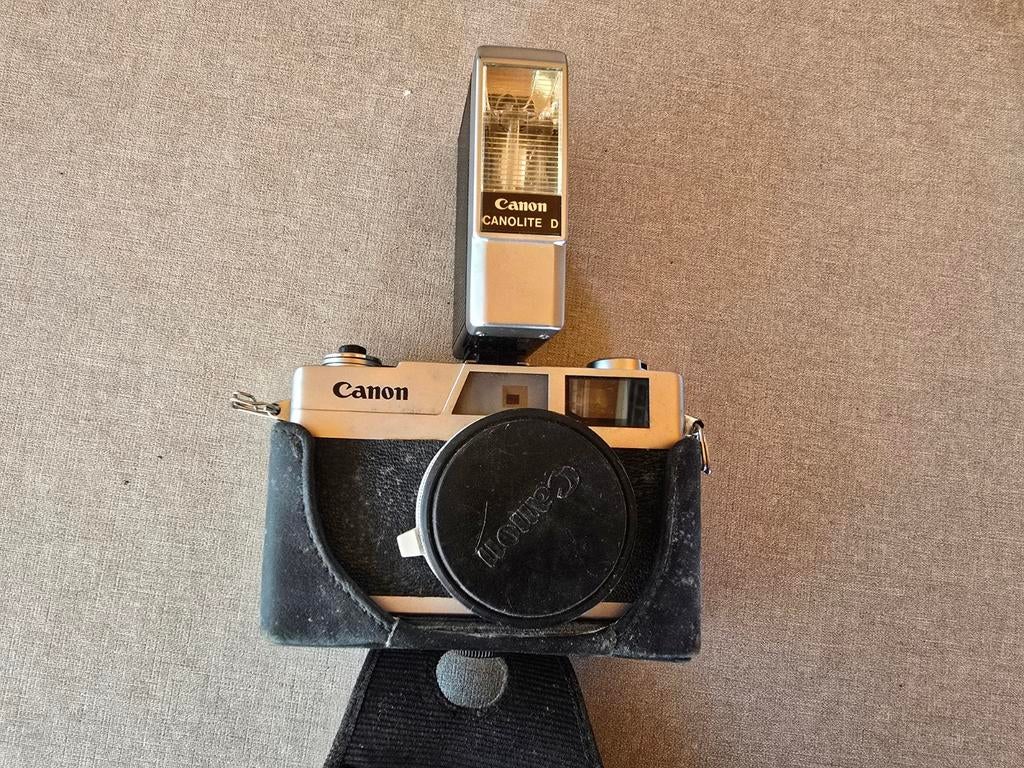 Canon Canonet 28 analoge camera + Canolite D flits, Audio, Tv en Foto, Ophalen, Gebruikt, Canon