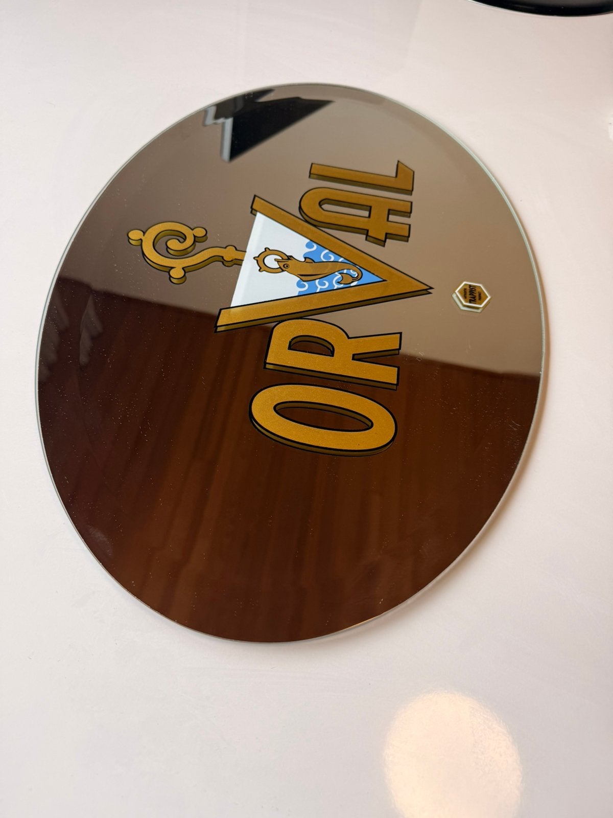 Orval panneau publicitaire miroir, Collections, Enlèvement ou Envoi, Comme neuf, Panneau, Plaque ou Plaquette publicitaire, Autres marques
