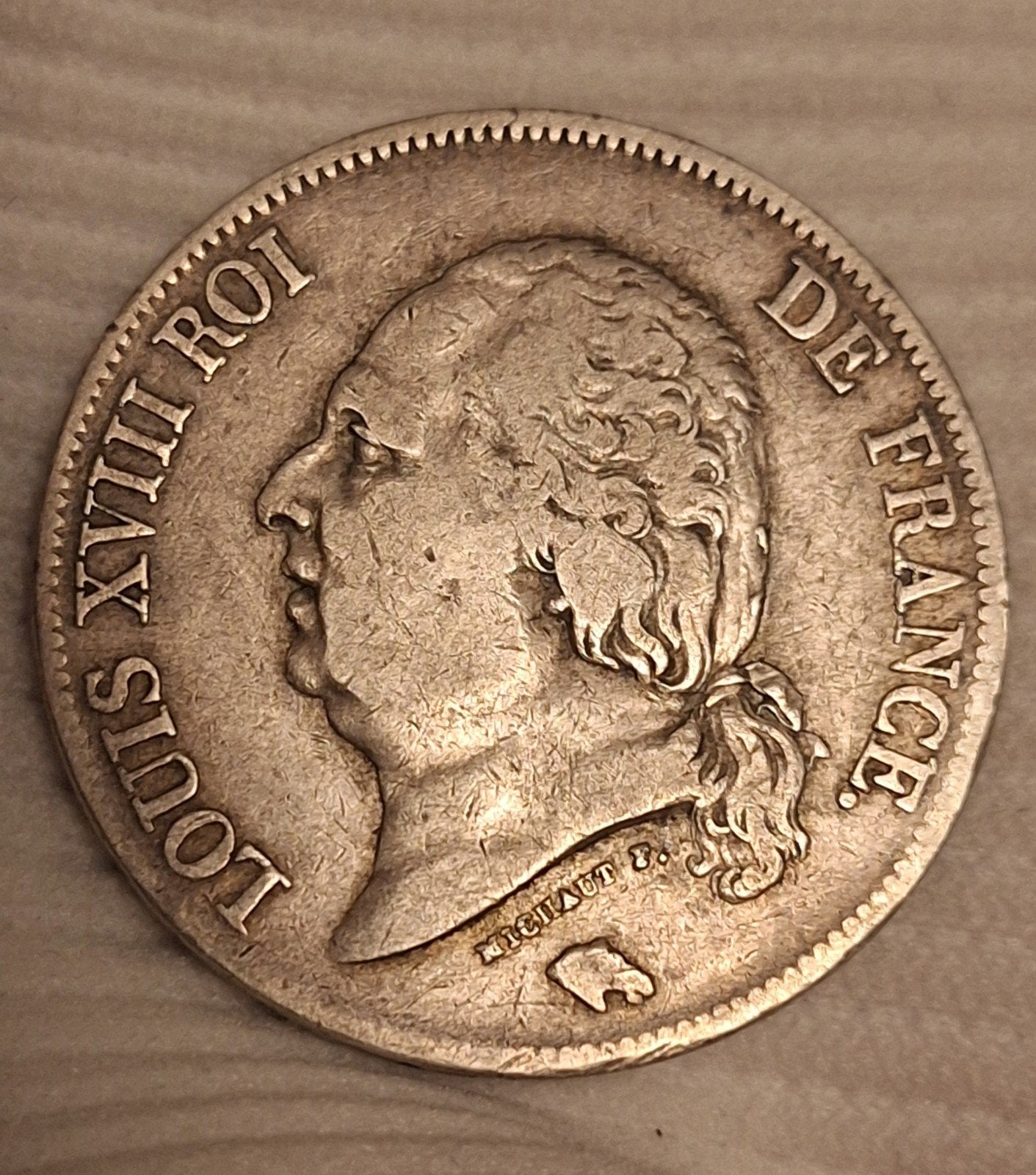 5 francs 1823 A en argent — Louis XVIII | 100% Authentic & Y, Envoi, Autres valeurs, Monnaie en vrac, Argent