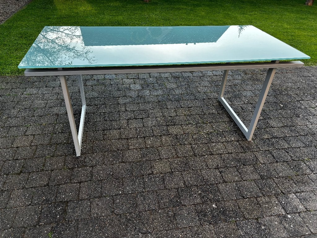 (Tuin)tafel met glazen blad, 150 à 200 cm, Cinq personnes ou plus, Verre, Enlèvement