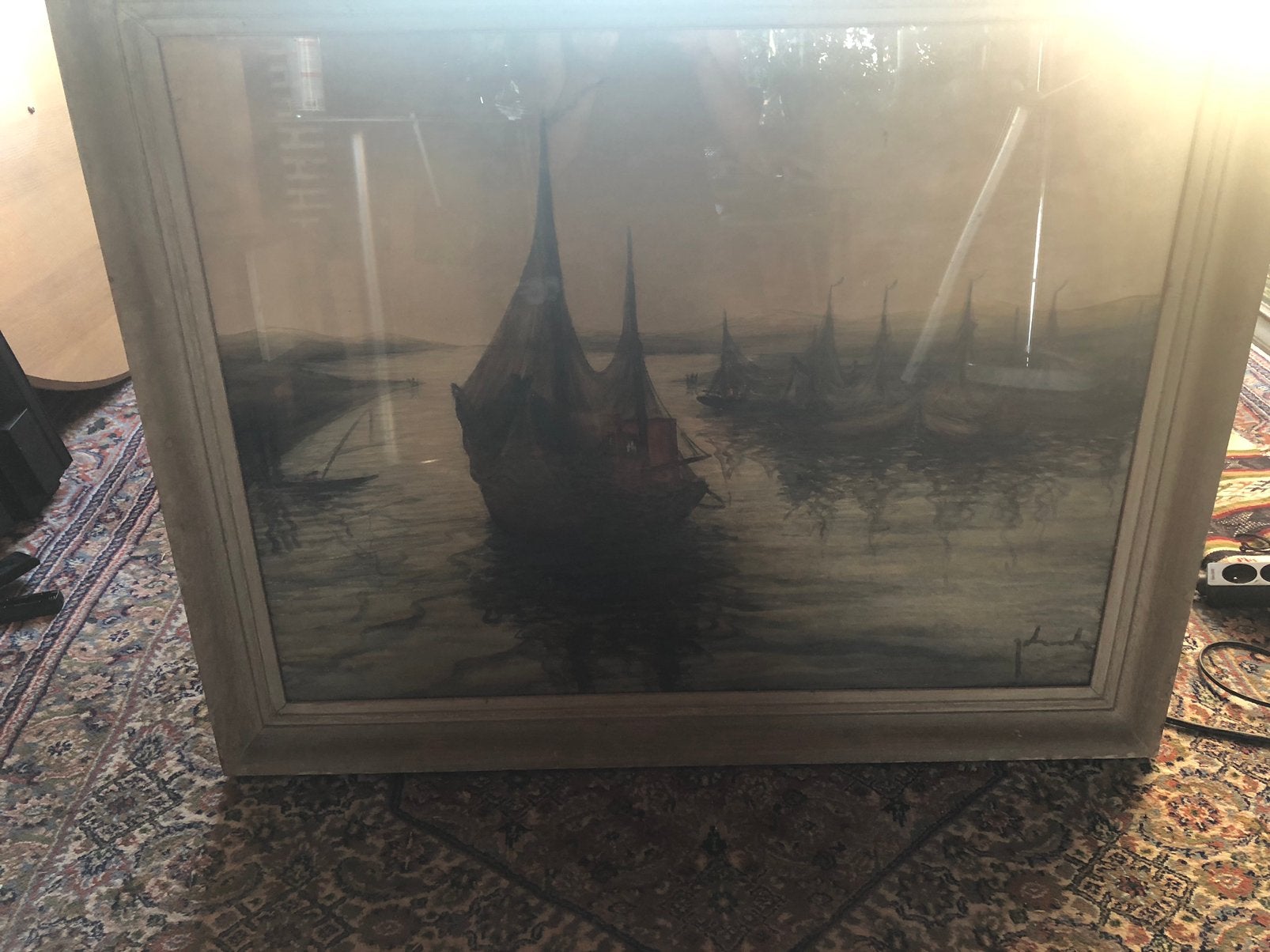 Trieluik Grote Maritieme Schilderijen Théo Idserda (3 stuks), Ophalen