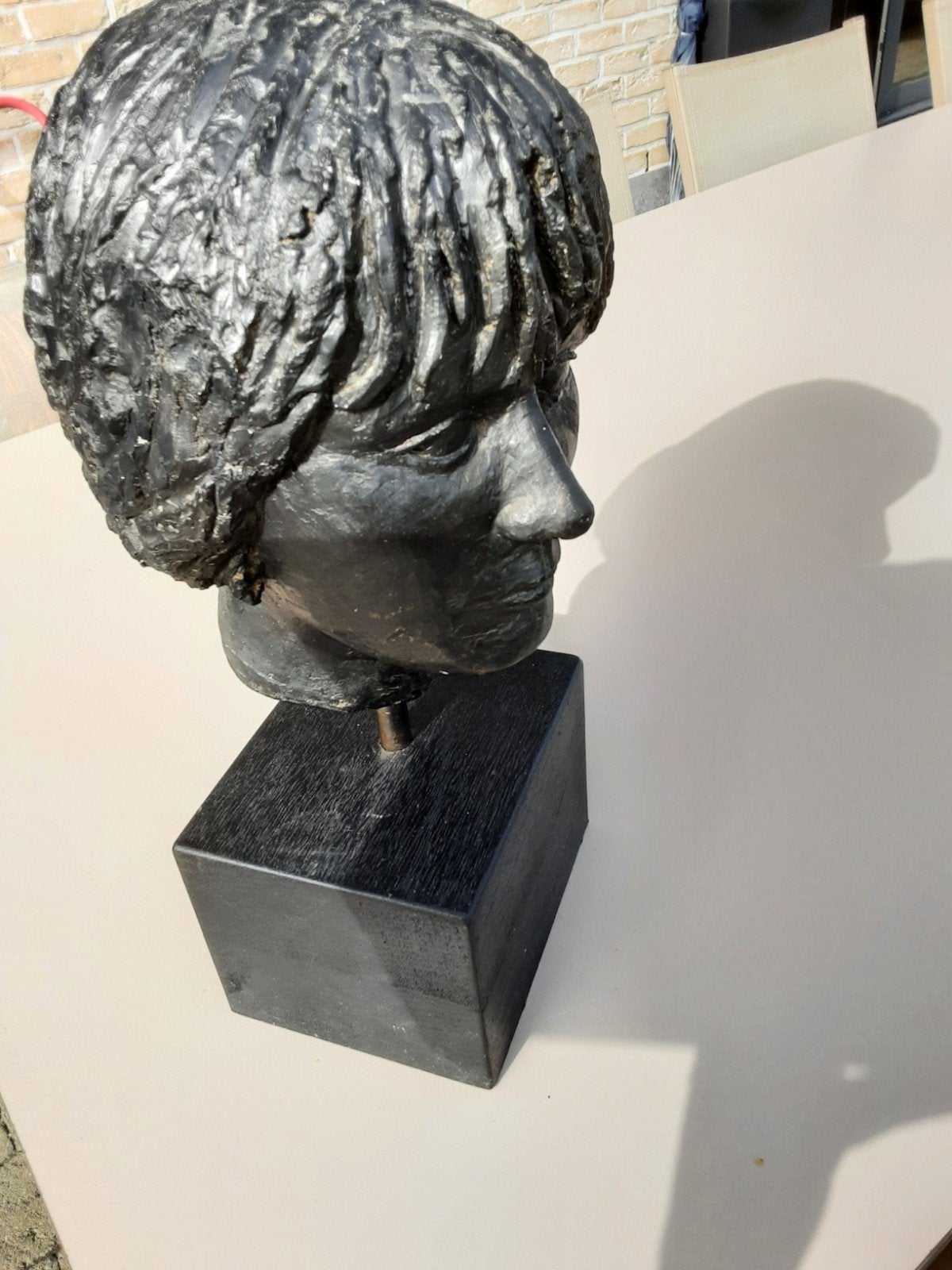 gipsgegoten beeld H45cm, Ophalen, Brons, Beeld, Zwart