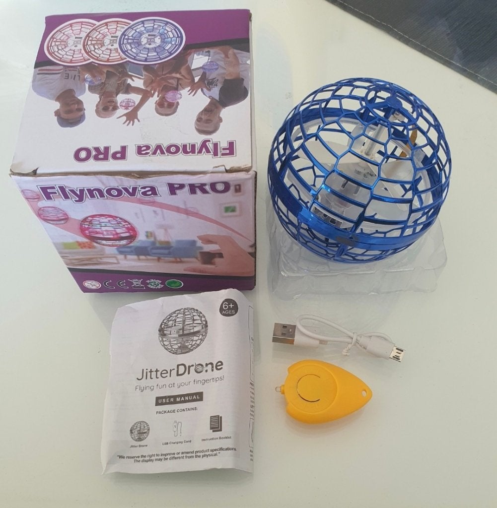 Flynova Pro / JitterDrone – Vliegende Spinner Bal (Blauw), Hobby en Vrije tijd, Een of twee spelers, Ophalen of Verzenden, Nieuw