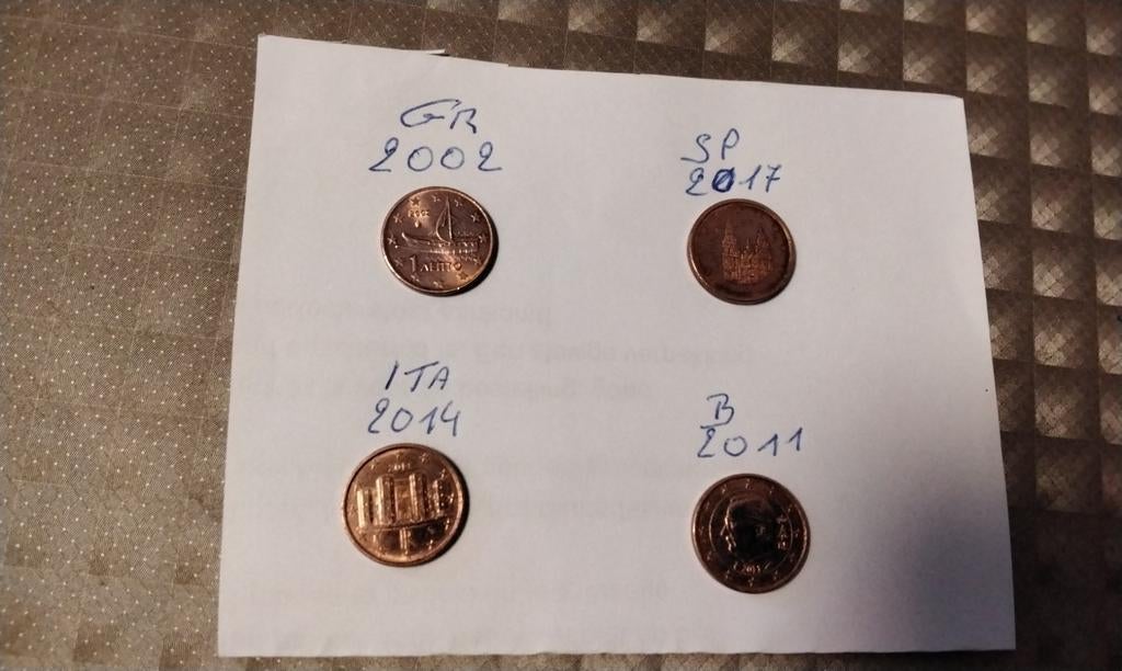 Pièces de 1 cent d'euro., Enlèvement ou Envoi