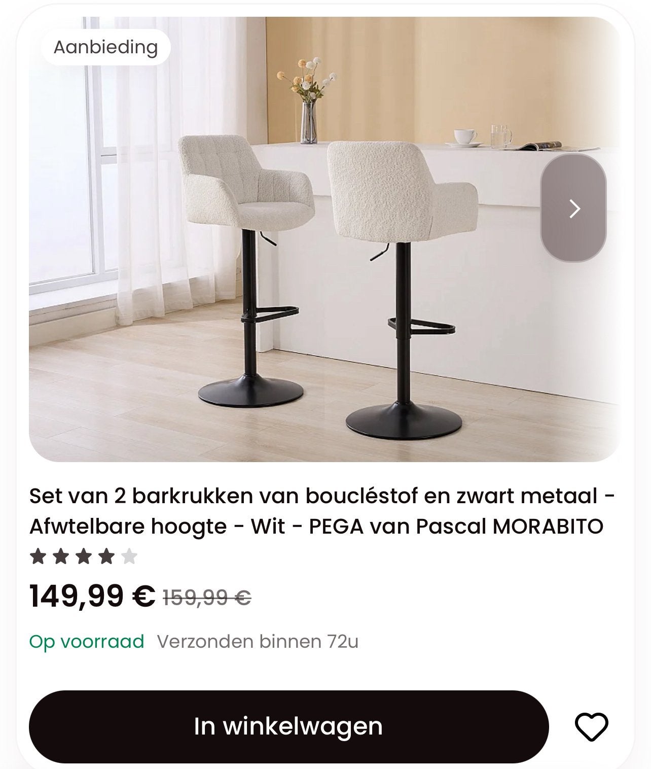 Barstoelen, Ophalen, Zo goed als nieuw