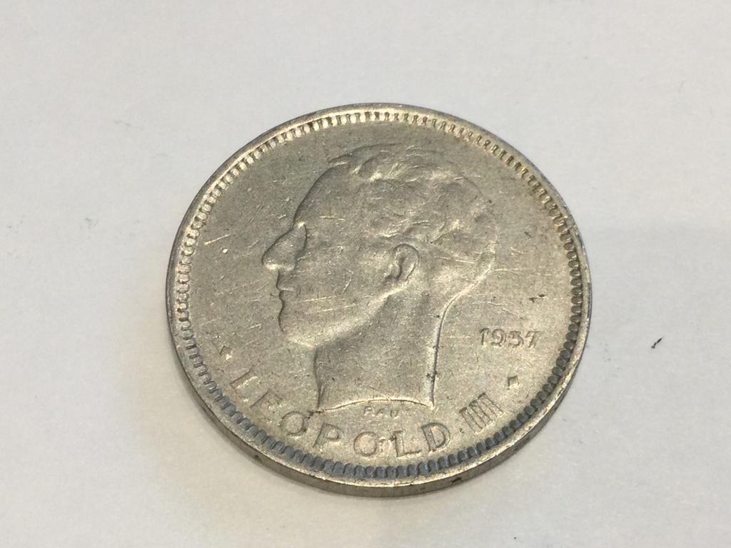 België 5 Francs 1937 Frans, Postzegels en Munten, Ophalen of Verzenden