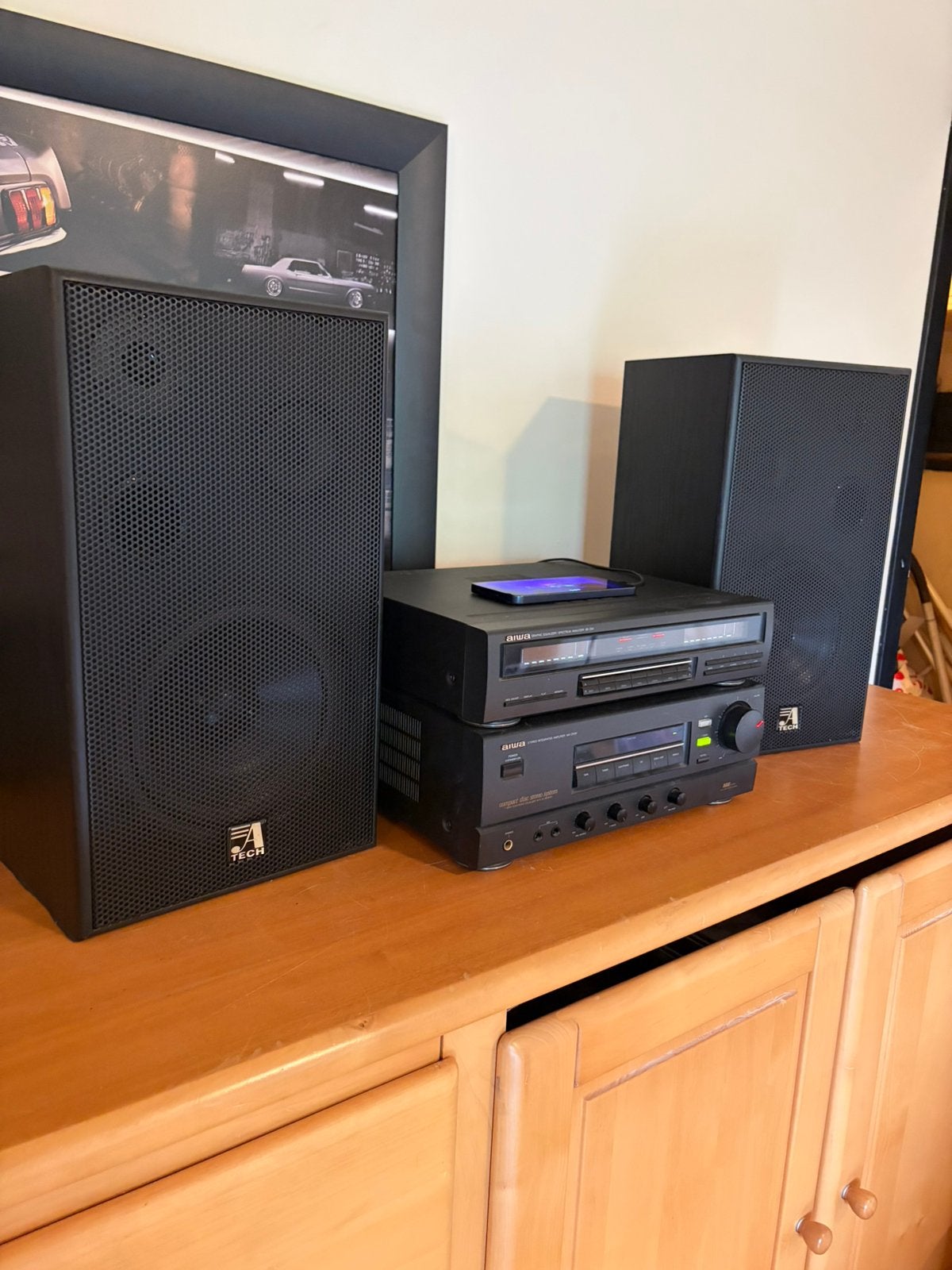 Stereoketen Aiwa met Atech boxen, Audio, Tv en Foto, Losse componenten, Zo goed als nieuw, Tuner of Radio, Ophalen