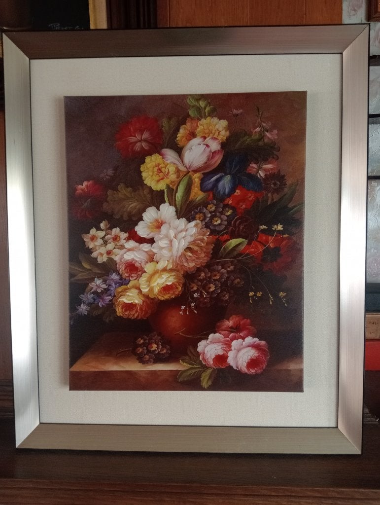 Canvasdoek bloemen in kader 11, Ophalen, 50 tot 75 cm, 50 tot 75 cm, Print