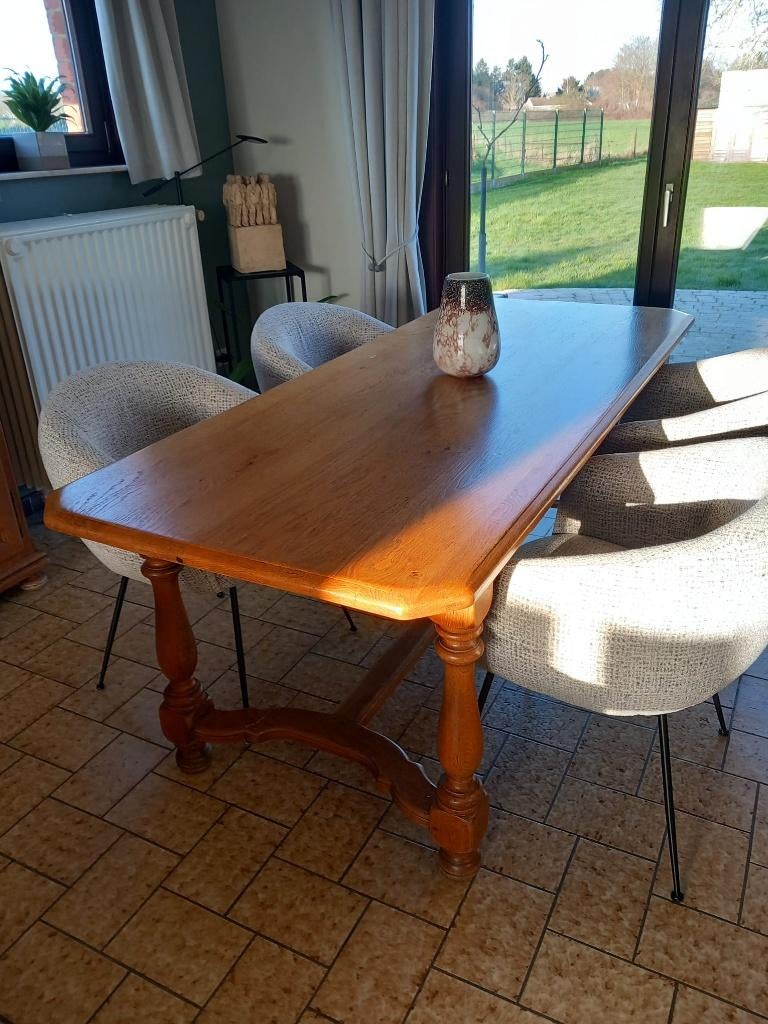 Table de salle à manger en chêne, Enlèvement, Utilisé, 50 à 100 cm, Chêne