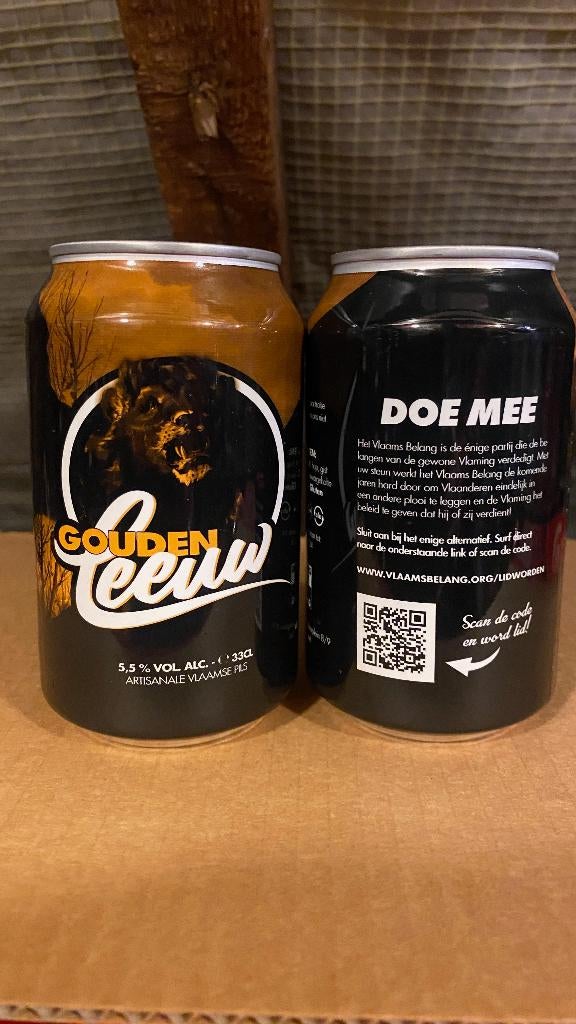 Vlaams Belang Bier Blikje, Collections, Marques de bière, Envoi, Utilisé, Leeuw