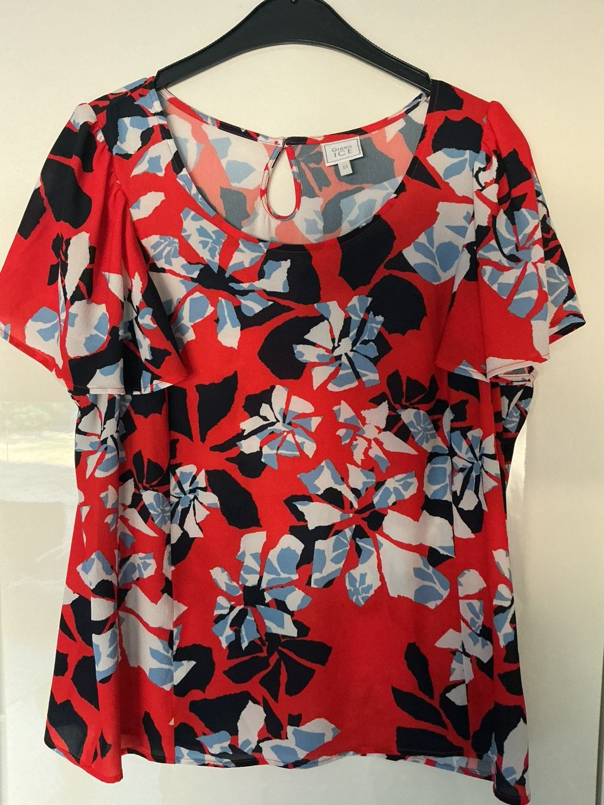 Bloesje green ice, Kleding | Dames, Blouses en Tunieken, Ophalen of Verzenden, Zo goed als nieuw, Maat 42/44 (L), Rood