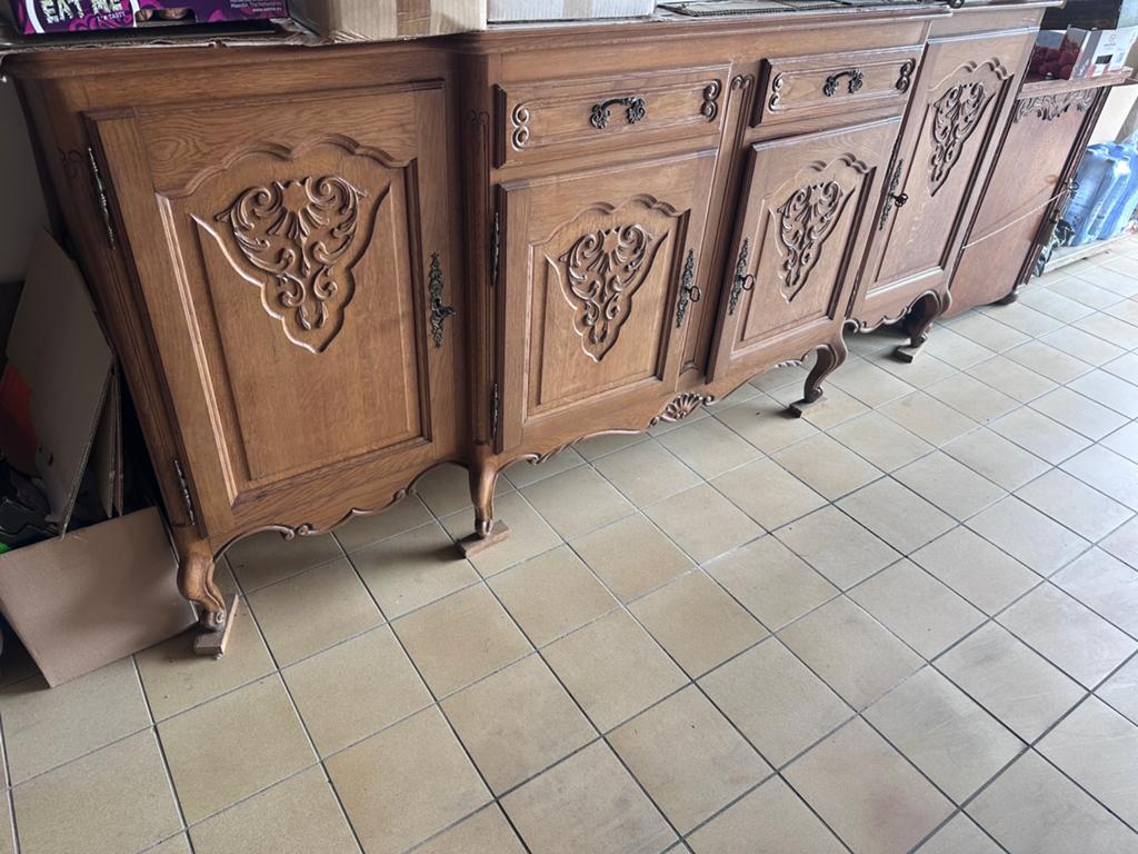 Buffet ancien en chêne de 240 cm de large, Maison & Meubles, Enlèvement, Comme neuf, Chêne