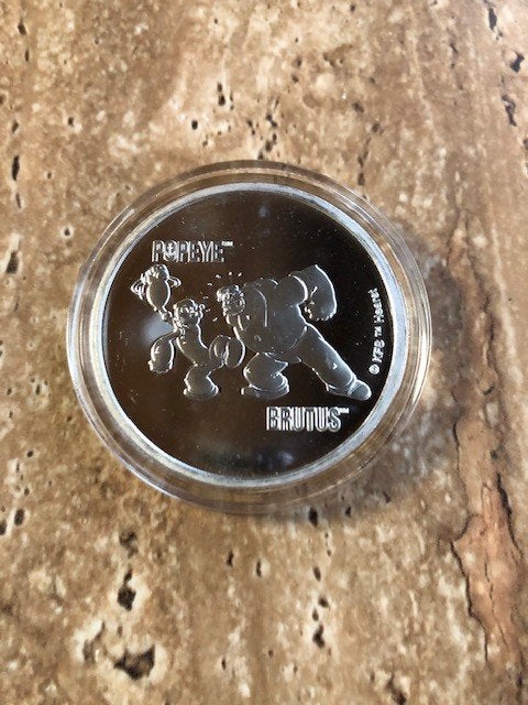 Samoa 2 Dollars 2024 Popeye & Brutus 1 Oz, Ophalen of Verzenden, Losse munt, Zilver