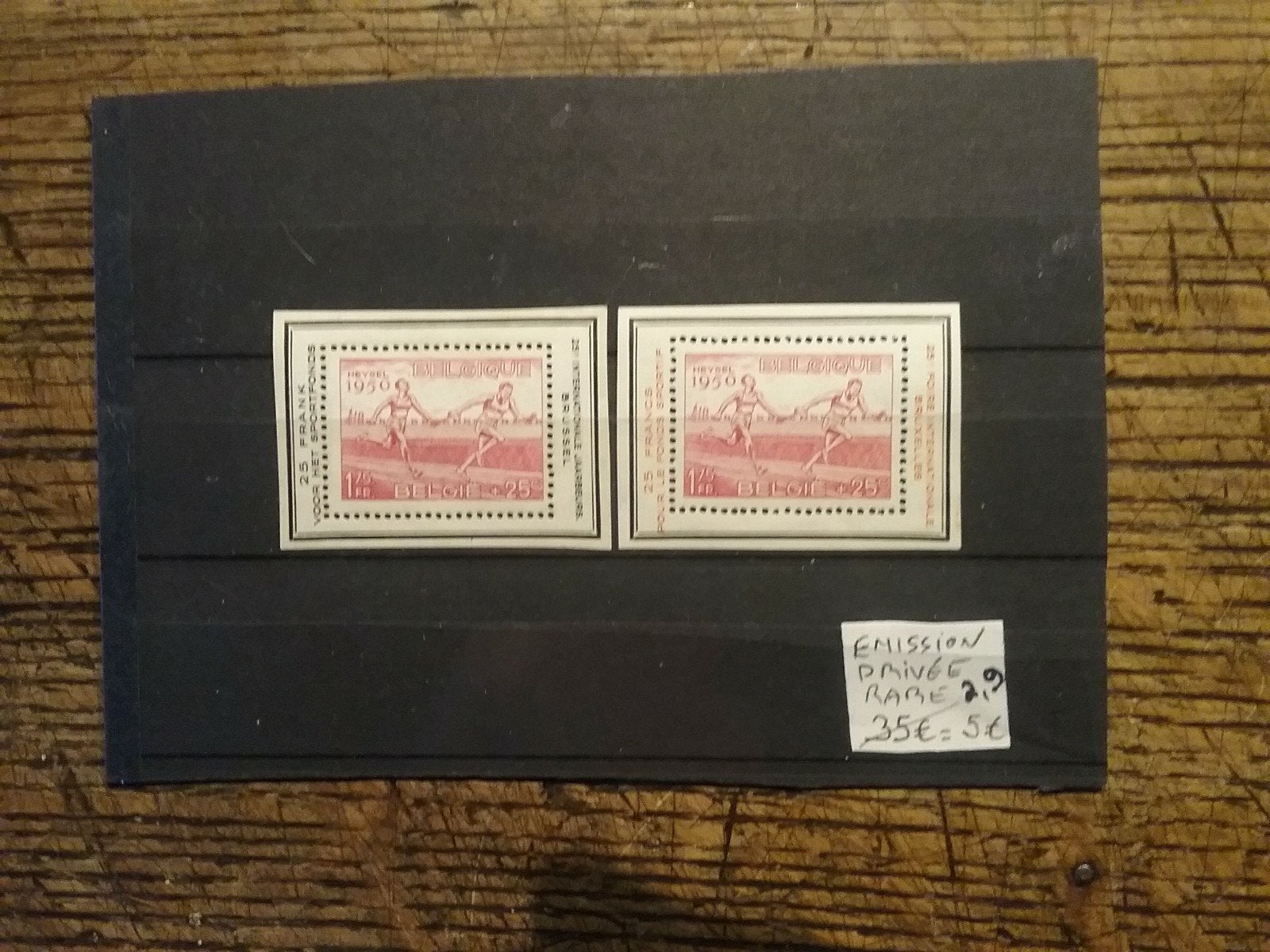 BELGIQUE: SPORTS EMISSION PRIVÉE 1951 tirée à 10.000 paires, Postzegels en Munten, Ophalen of Verzenden