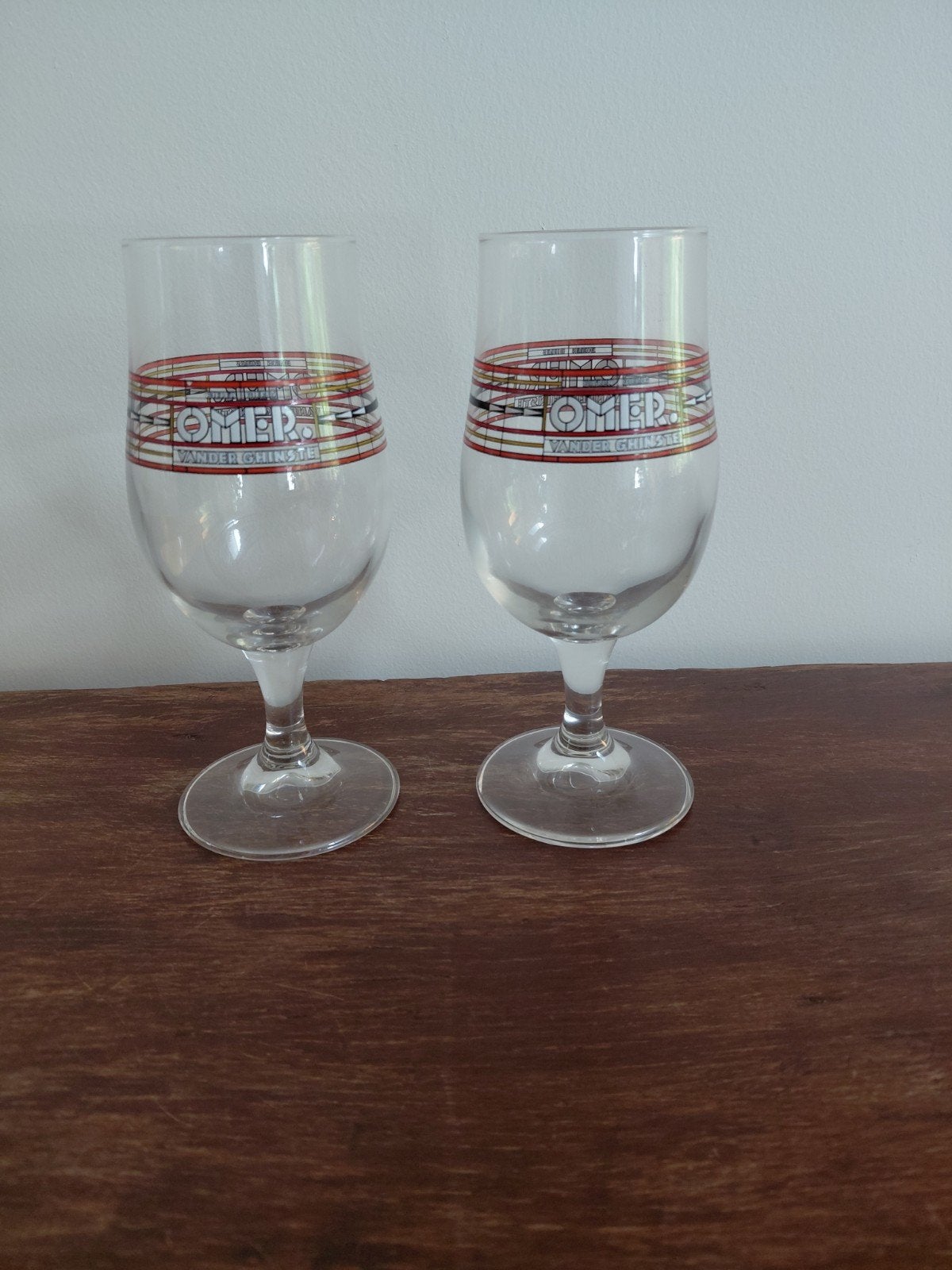 Omer Vander Ghinste bierglazen., Verzamelen, Glas en Drinkglazen, Ophalen of Verzenden, Nieuw, Bierglas