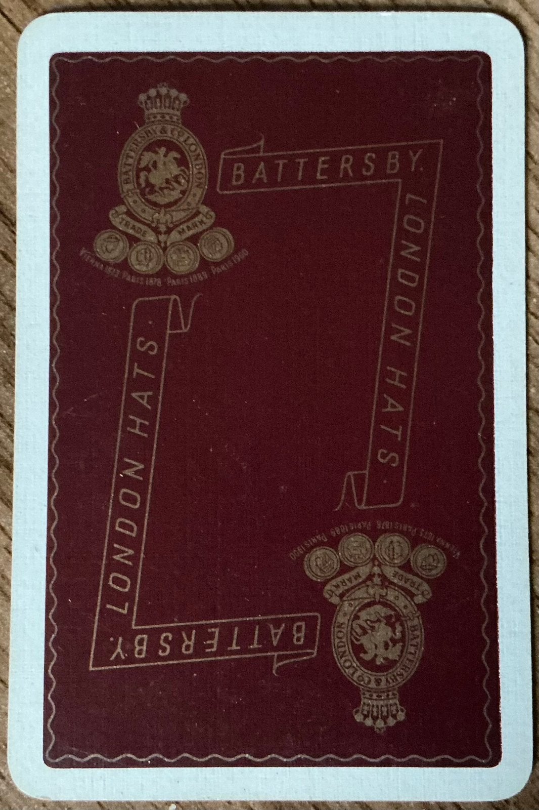 Speelkaart BATTERSBY LONDON HATS, Ophalen of Verzenden, Zo goed als nieuw, Speelkaart(en)