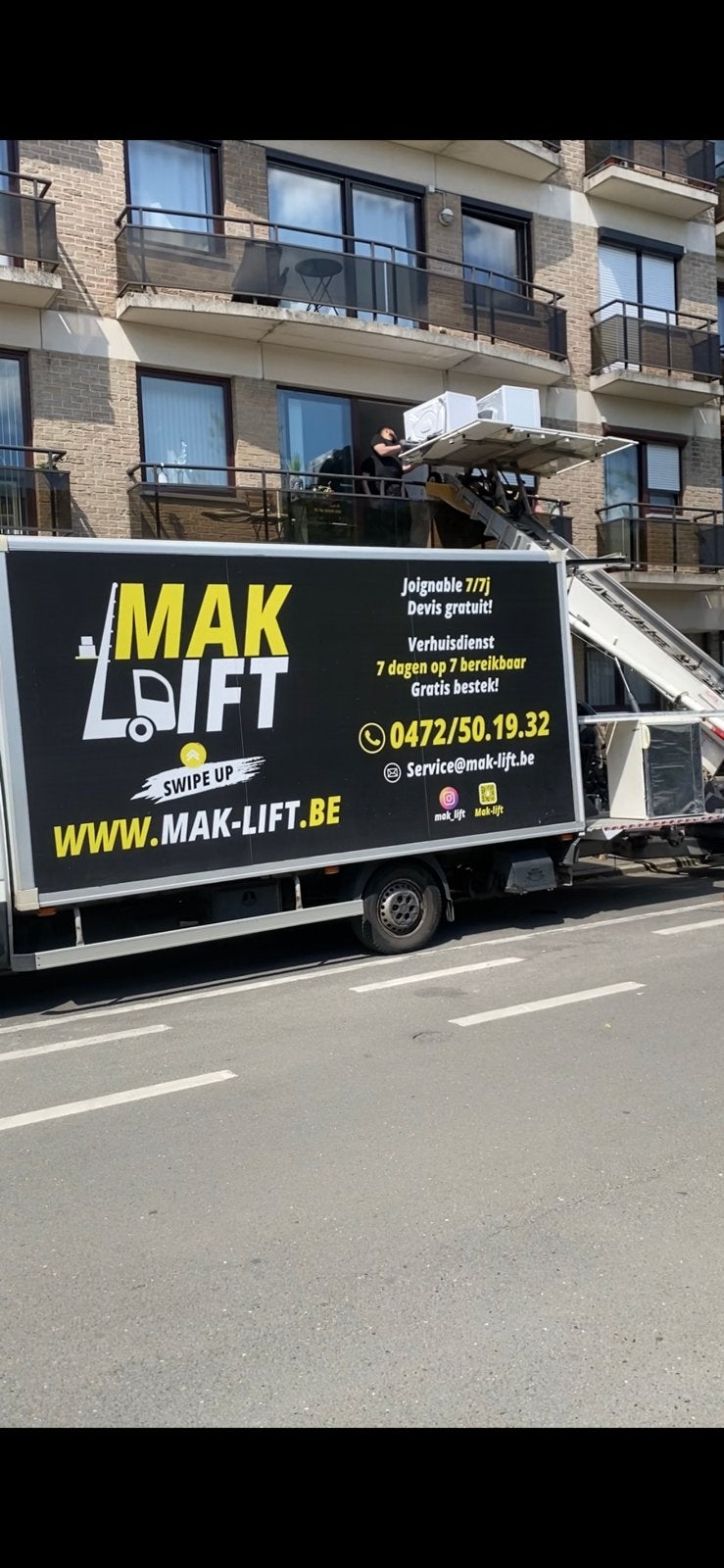 Lift + camion belgique