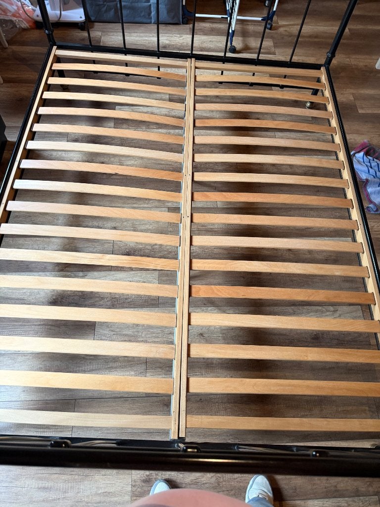 Tweepersoonsbed, Huis en Inrichting, Ophalen, Gebruikt, Zwart, Tweepersoons