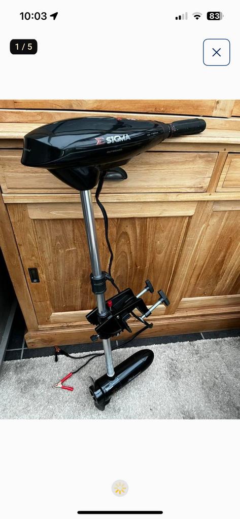 Bootmotor + batterij, Watersport en Boten, Ophalen, Zo goed als nieuw