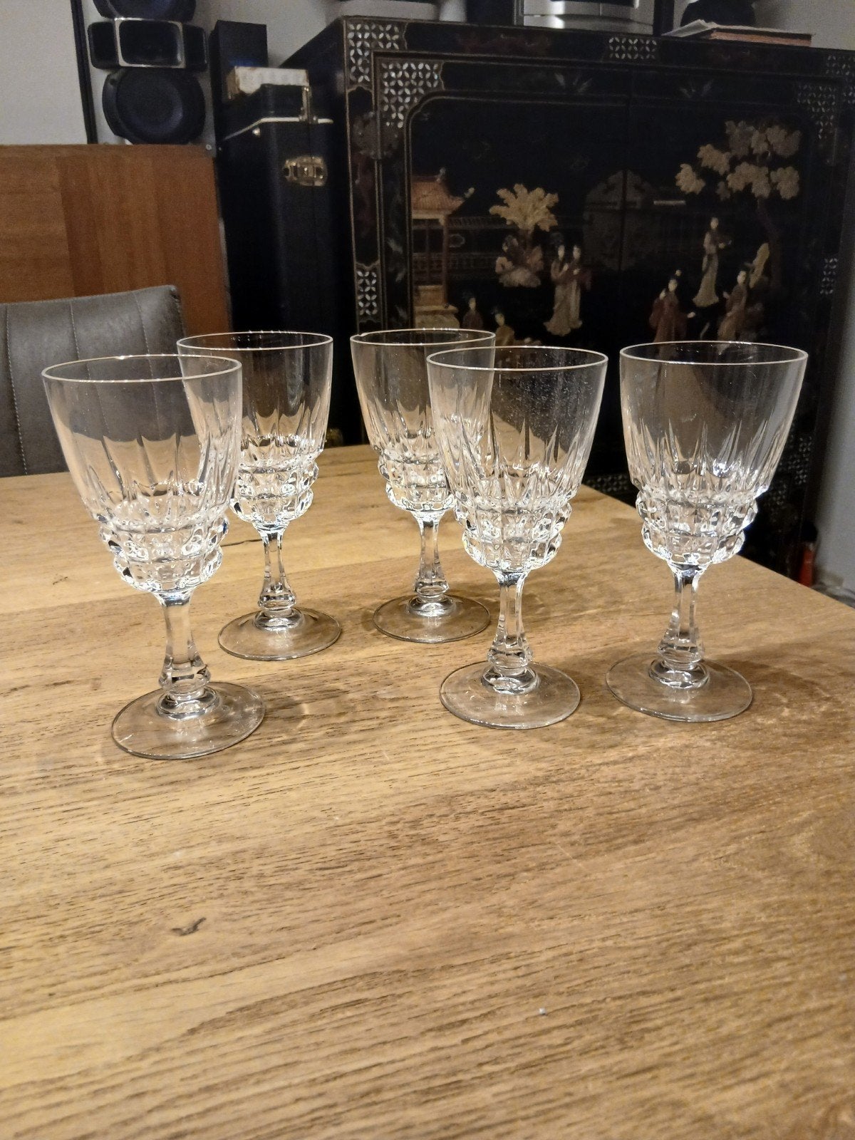lot de 6 verres à vin Val Saint-Lambert type "Nestor ", Collections, Enlèvement, Comme neuf, Autres types