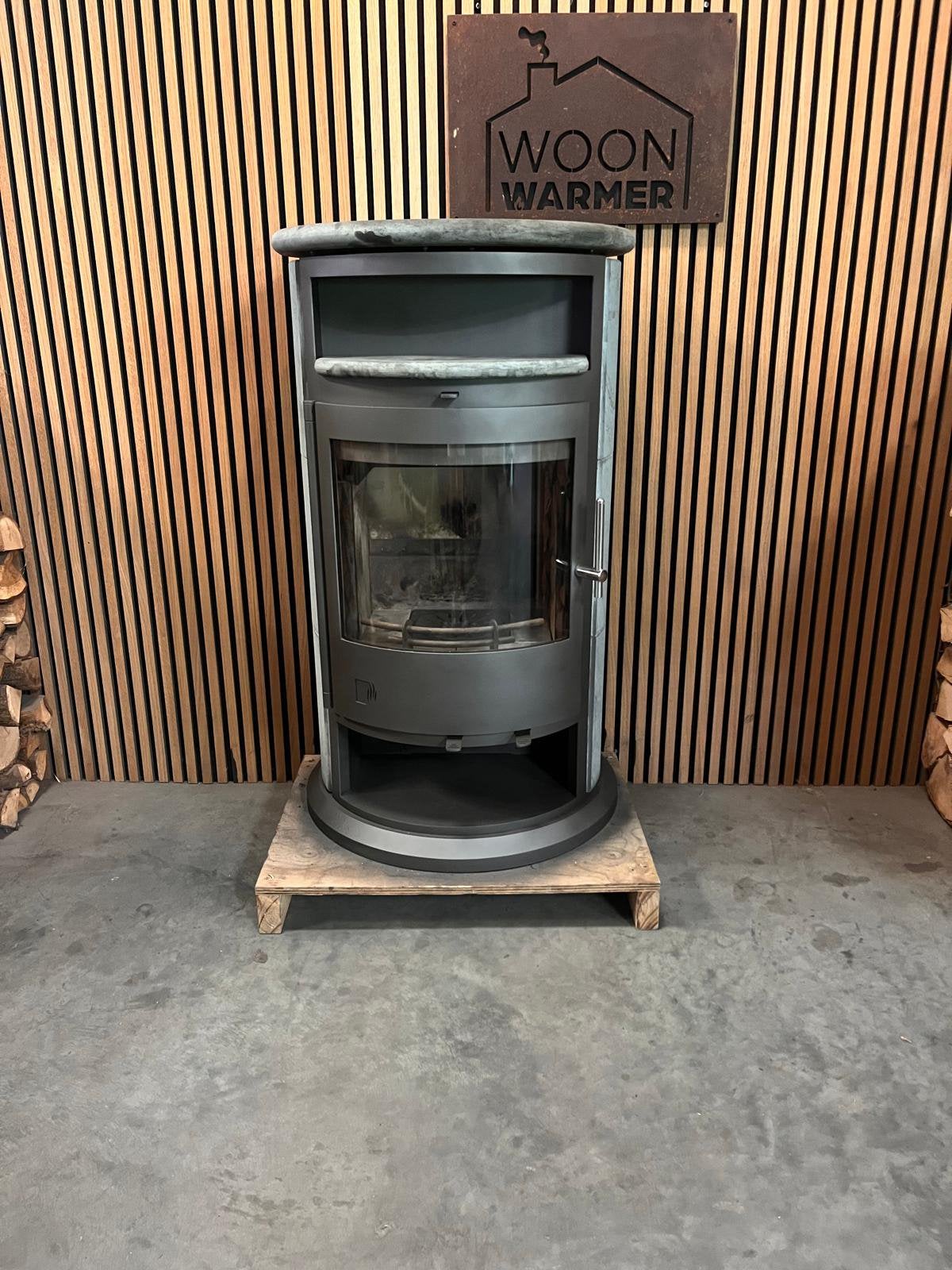 26083 Speksteenkachel Drooff Varese 7kw, Huis en Inrichting, Ophalen, Gebruikt, Houtkachel, Vrijstaand