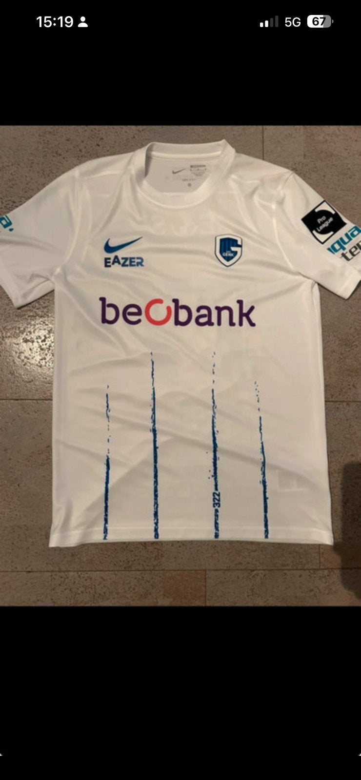 Matchworn shirt KRC Genk, Enlèvement, Comme neuf, Taille 48/50 (M), Bleu