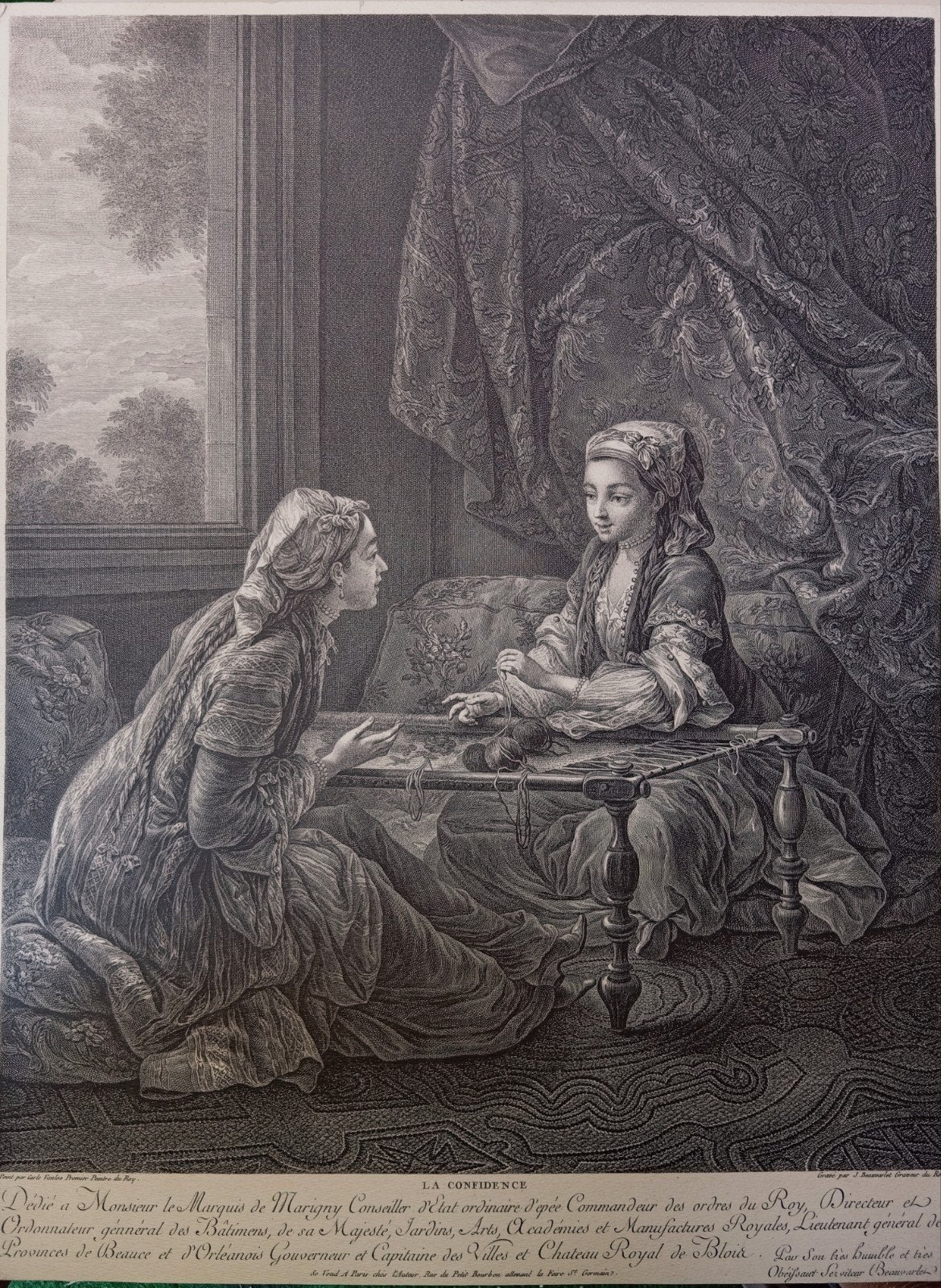 La Confidence. Carle Vanloo. Peintre du Roy, Antiquités & Art, Enlèvement ou Envoi, Lithographie