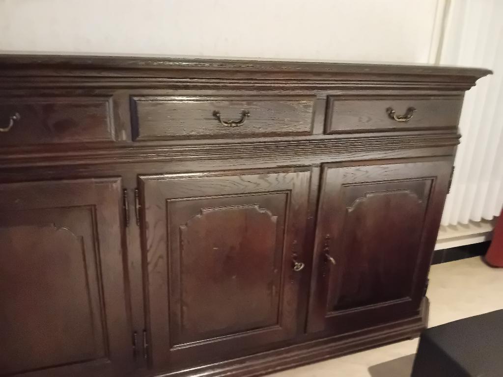 dressoir eik4 deurs eik massief 293 lang ,60 diep , 125 hoog, Huis en Inrichting, Ophalen, Zo goed als nieuw
