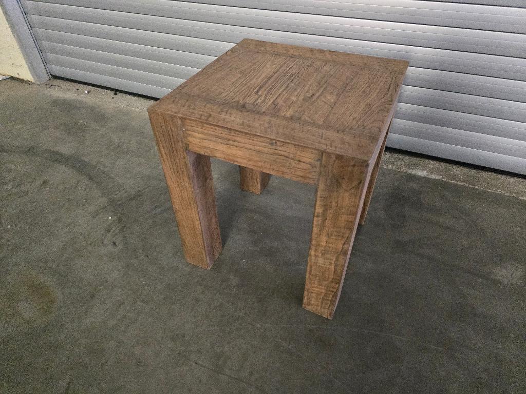 bijzettafel in teak 55x55x62H NIEUW, Enlèvement, Comme neuf