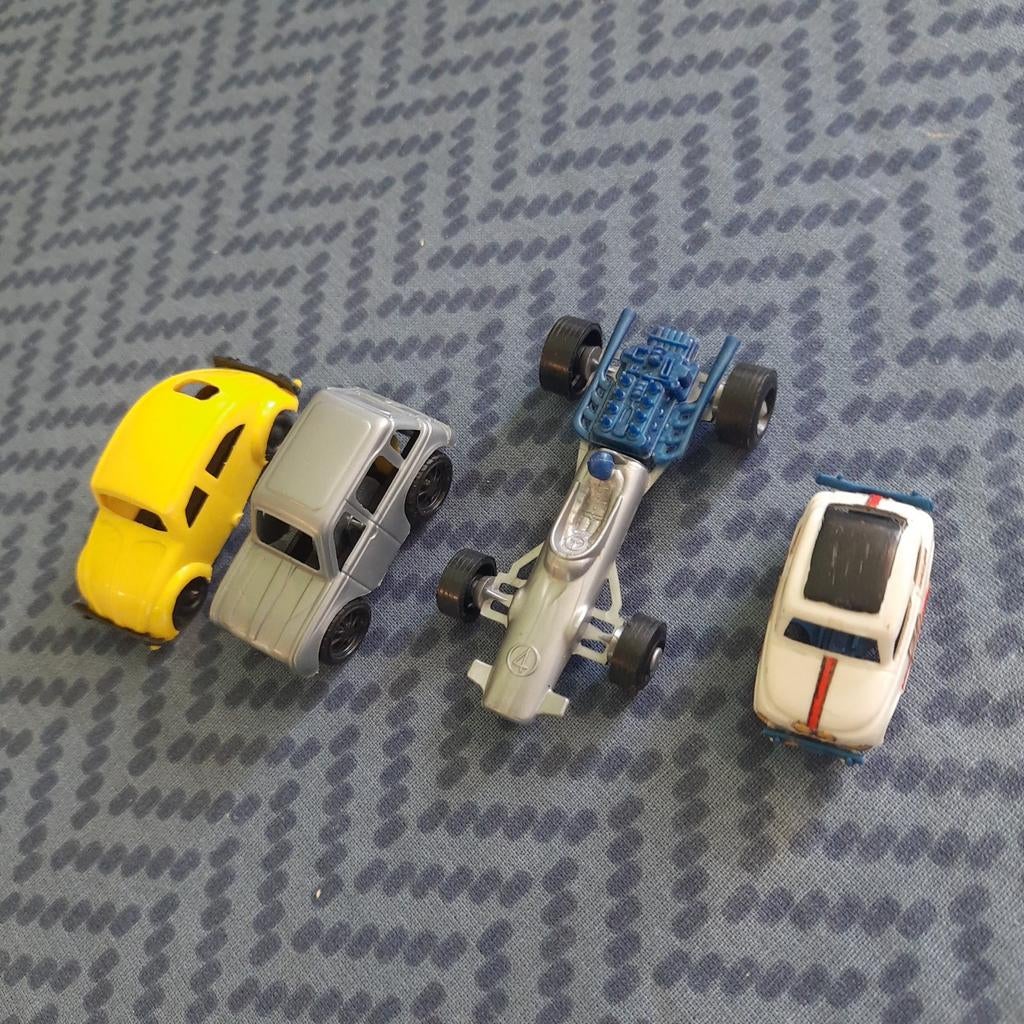 VINTAGE PLASTIC AUTO´s*ca.1/77*VW,FIAT500,RENAULT 4,LOTUS F1, Ophalen, Zo goed als nieuw, Auto, Overige merken